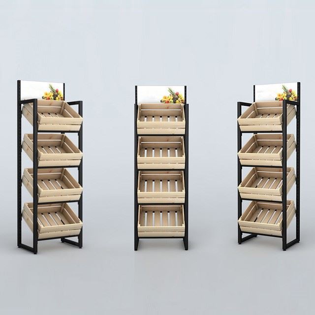 Vegetable And Fruit Supermarket Display Rack